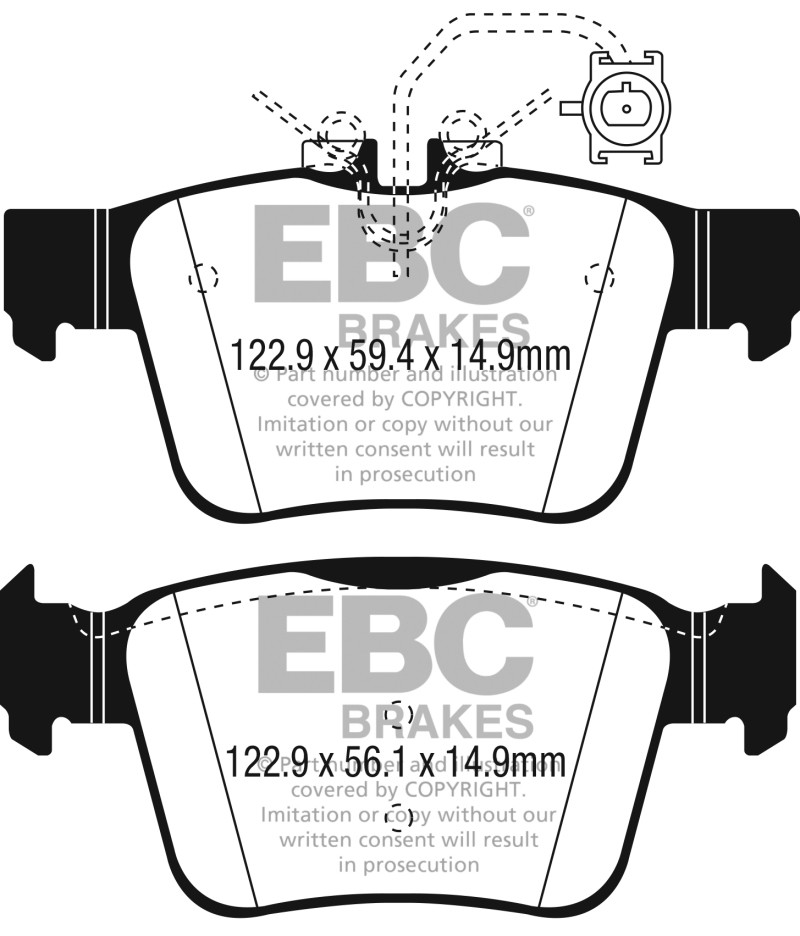 EBC Yellowstuff Rear Brake Pads for 2017+ Maserati Ghibli & Levante