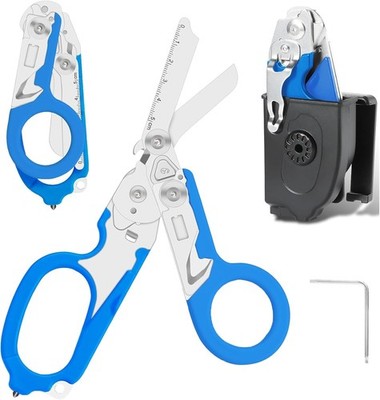 Rettungsschere, Raptor Schere, 6 in 1 Faltbar Trauma Schere aus Edelstahl,