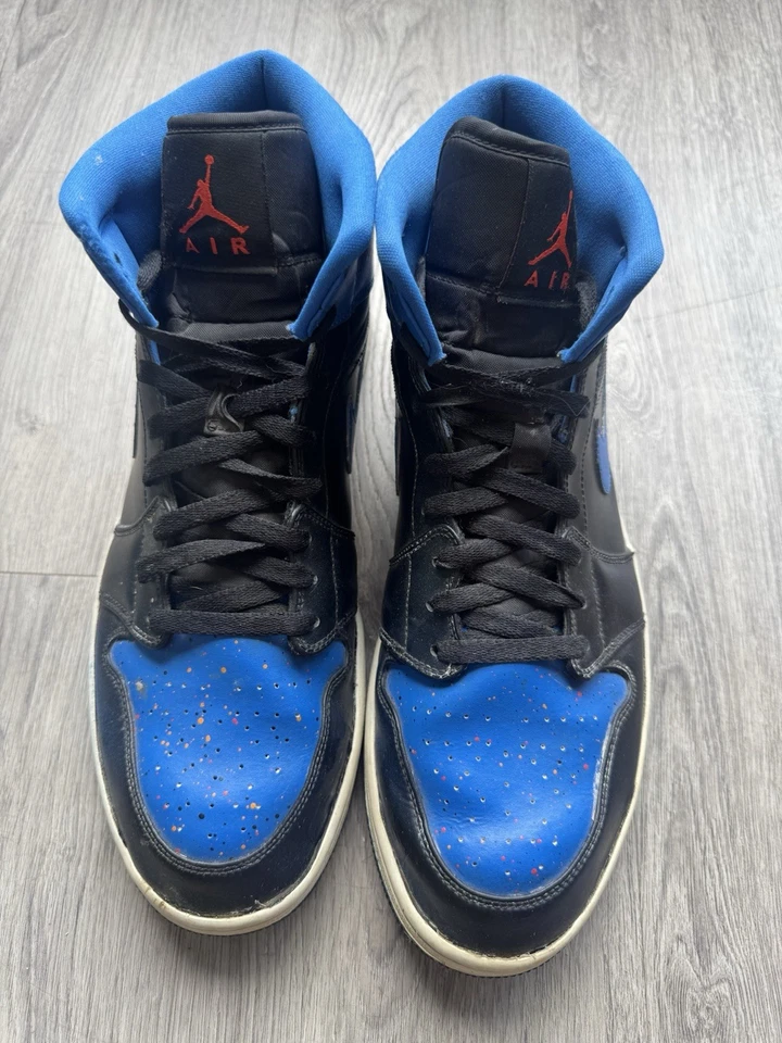 Jordan 1 Mid Royal Splatter 2018 | talla 13 para hombre EE. UU. | ¡ENVÍO RÁPIDO! Foto 4 de 4