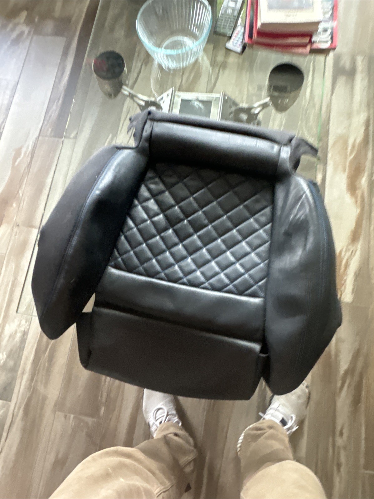 Audi R8 Driver Side Seat Covers Bottom And Back With Blue Stitching Used