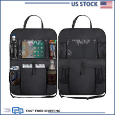 2pcs Car Backseat Organizer Waterproof Oxford Fabric Kick Mats Clear 10 Tablet