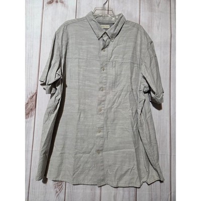 Hobbs Creek Mens 2XL Gray Short Sleeve Vented Fishing Shirt Button Down Cotton