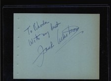 Jack Albertson - Dual Signed Autograph Book Page - Chico & The Man - Willy Wonka