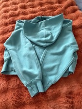 Lululemon Women's Light Blue Fleece Full Zip Hoodie with Thumb Holes  Pockets