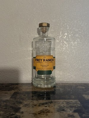 Frey Ranch Straight Bourbon Whiskey Collectible Empty Clear Liquor Bottle 750ml