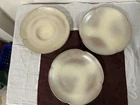 3 Frankoma Pottery Vtg Dinner Plates 5F 10 1/4 Desert Gold Satin Scalloped