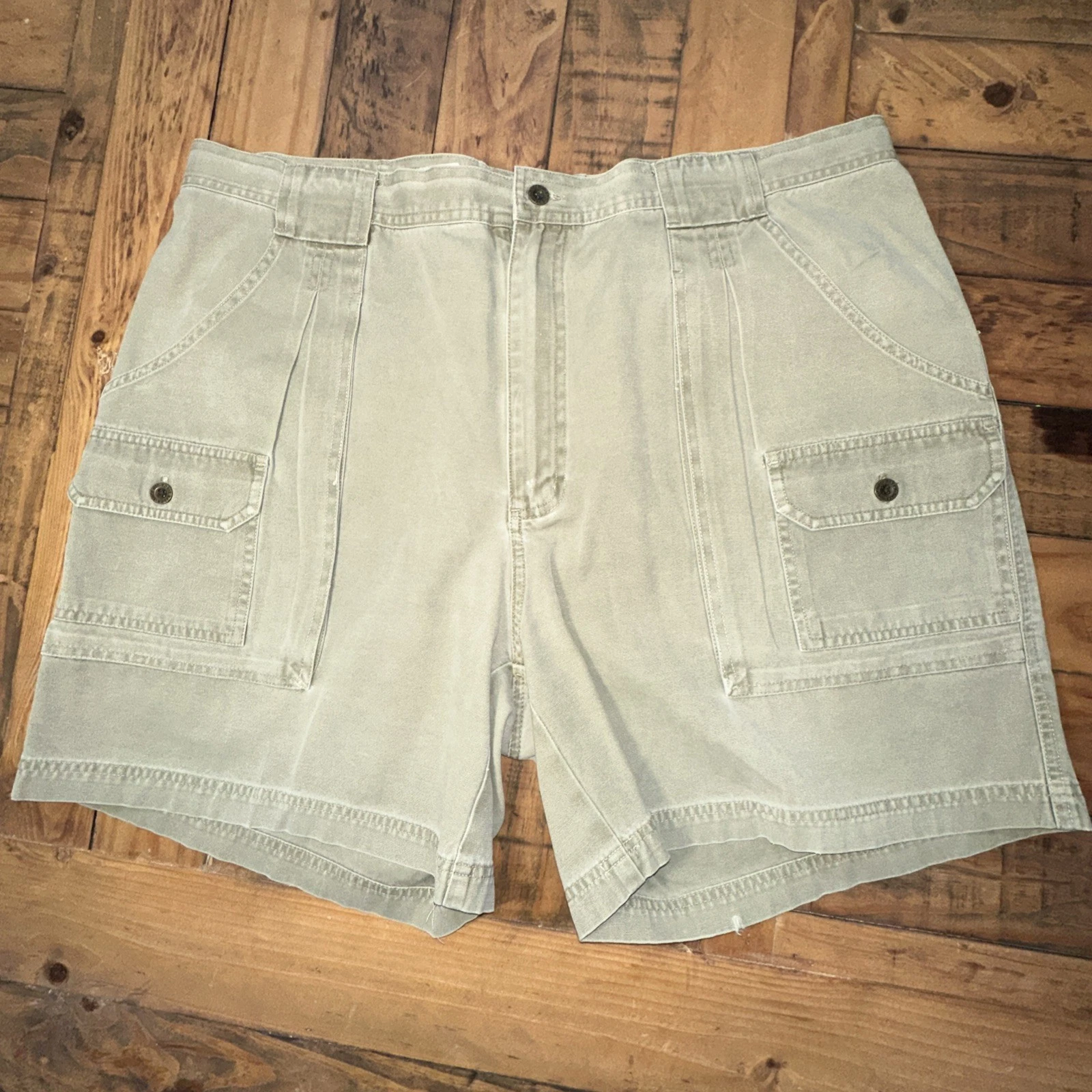Vintage Eddie Bauer Mens 40W Canvas Cargo Shorts Utility Hiking Gorpcore 6.5"
