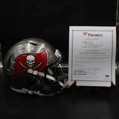 Tom Brady Signed F/S Helmet Buccaneers/Super Bowl LV Auto MVP Fanatics ZJ21320
