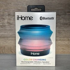 iHome iBT62B Color Changing Rechargeable Bluetooth Speaker New