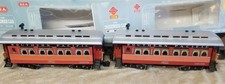 SET OF 2-SOUTHERN PACIFIC. REA COACH, G scale, LIGHTS AND SMOKE, Metal Wheels
