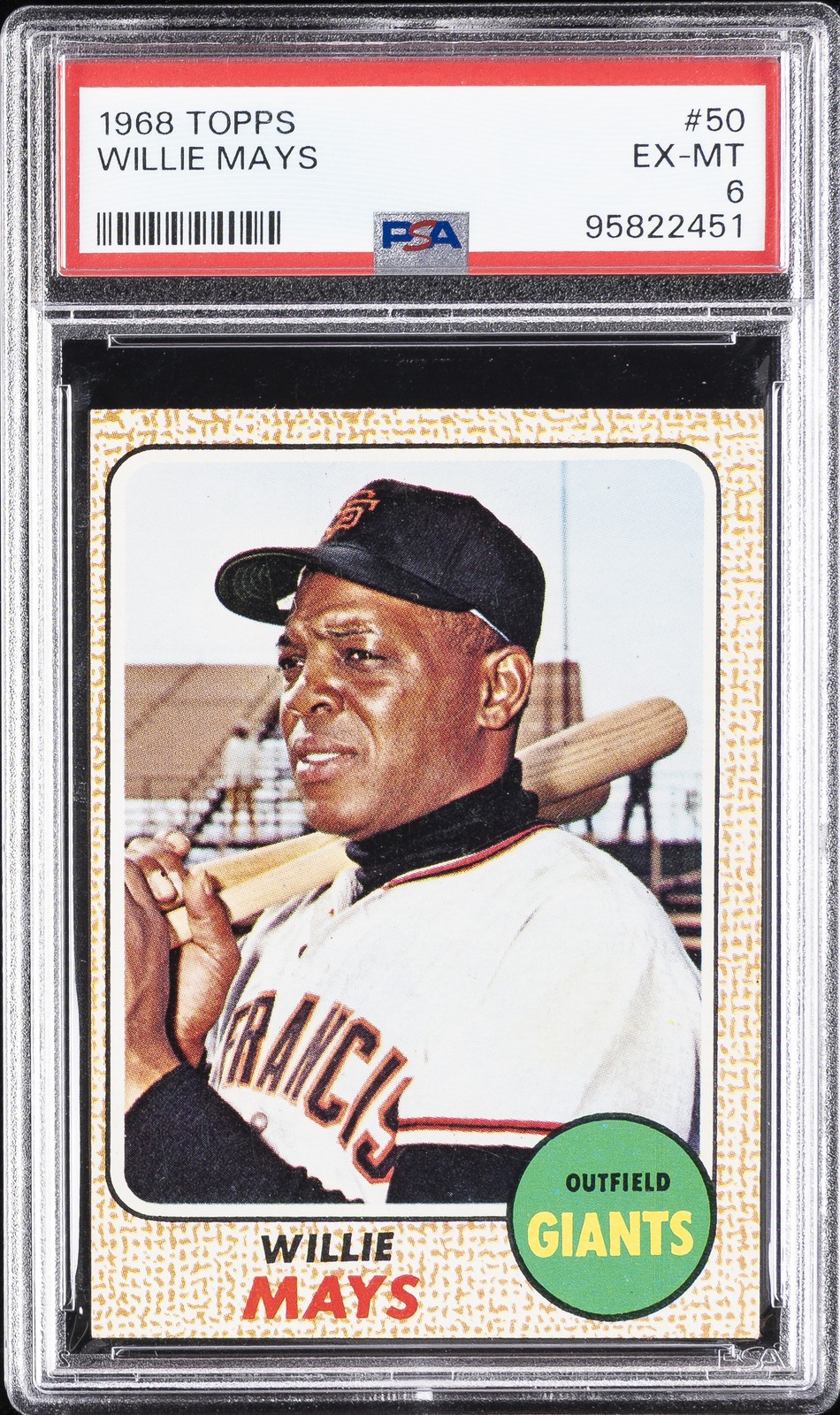 1968 TOPPS #50 WILLIE MAYS PSA 6