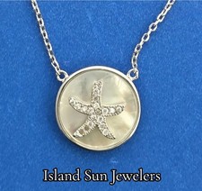 Starfish Necklace, Sterling Silver Mother of Pearl