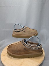 UGG Tasman Slipper Womens Size 7 Chestnut Suede Sheepskin Slip On Braided Collar
