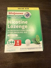 144 WALGREENS NICORETTE SUGAR FREE 4 MG NICOTINE LOZENGES, MINT, EXP: 05/2026