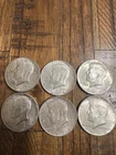 6- 1964 Silver Kennedy Half Dollars 90% Silver AU # 650/ 27