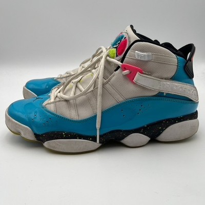 Nike Air Jordan Shoes Mens 6 Rings Blue Fury Cyber Pink CK0018-100 Size 10