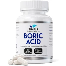 60 Boric Acid Suppositories for Women | BV Treatment for Women | Ph Balance Pill