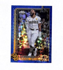 2025 Topps Chrome Logofractor #159 Fernando Tatis Jr 5/150 Blue Refractor Card 