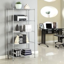 5-Wire Shelving Unit Steel Large Metal Shelf Organizer Garage Storage Shelves