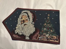 Christmas Tapestry Table Runner 72 X 14 Santa Claus With 6 Matching Placemats
