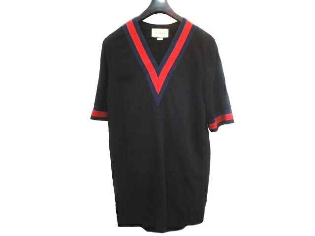 Robe Gucci Pr Sherry Line col V 38 rayonne polyuréthane noir rouge marine haut r1 Hf