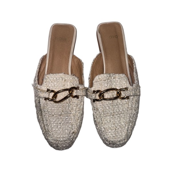 Novo Tweed Chain Mules Size 8 Good Condition #40233