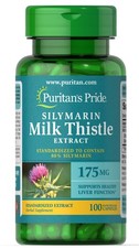 Puritan's Pride Milk Thistle Standardized 175 mg Silymarin - 100 Capsules