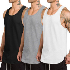 Men'S 3 Pack Quick Dry Workout Tank Top Gym Muscle Tee Fitness Sleeveless T Shir