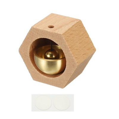 1 Set Shopkeepers Bell, Wood Door Chime Magnetic Door Bell, Beech, Hexagon