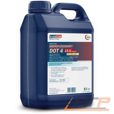EUROLUB 5 L LITER BREMSFLÜSSIGKEIT DOT4 DOT 4 LS.6 CLASS 6 BRAKE FLUID