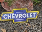 VINTAGE CHEVROLET BOW TIE PORCELAIN SIGN APPX 19.5" X 7" — photo 1