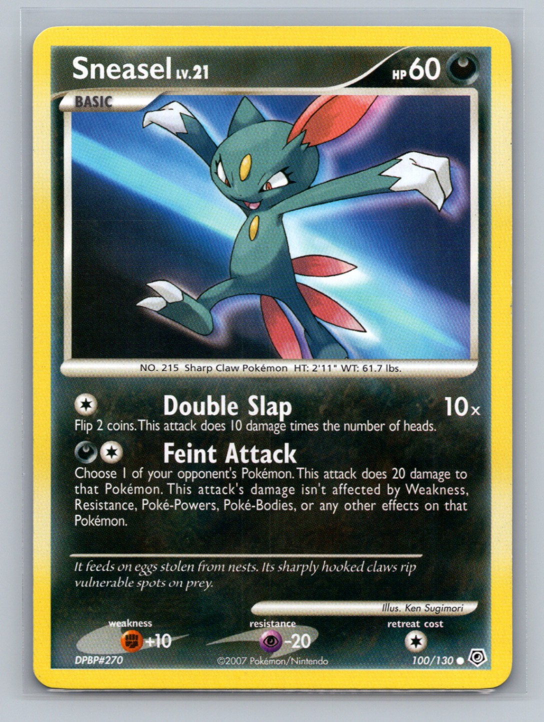Pokémon TCG Sneasel 100/130 Diamond and Pearl Normal LP