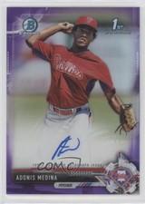 2017 Bowman Chrome Prospect Purple Refractor 44/250 Adonis Medina Auto 08jk