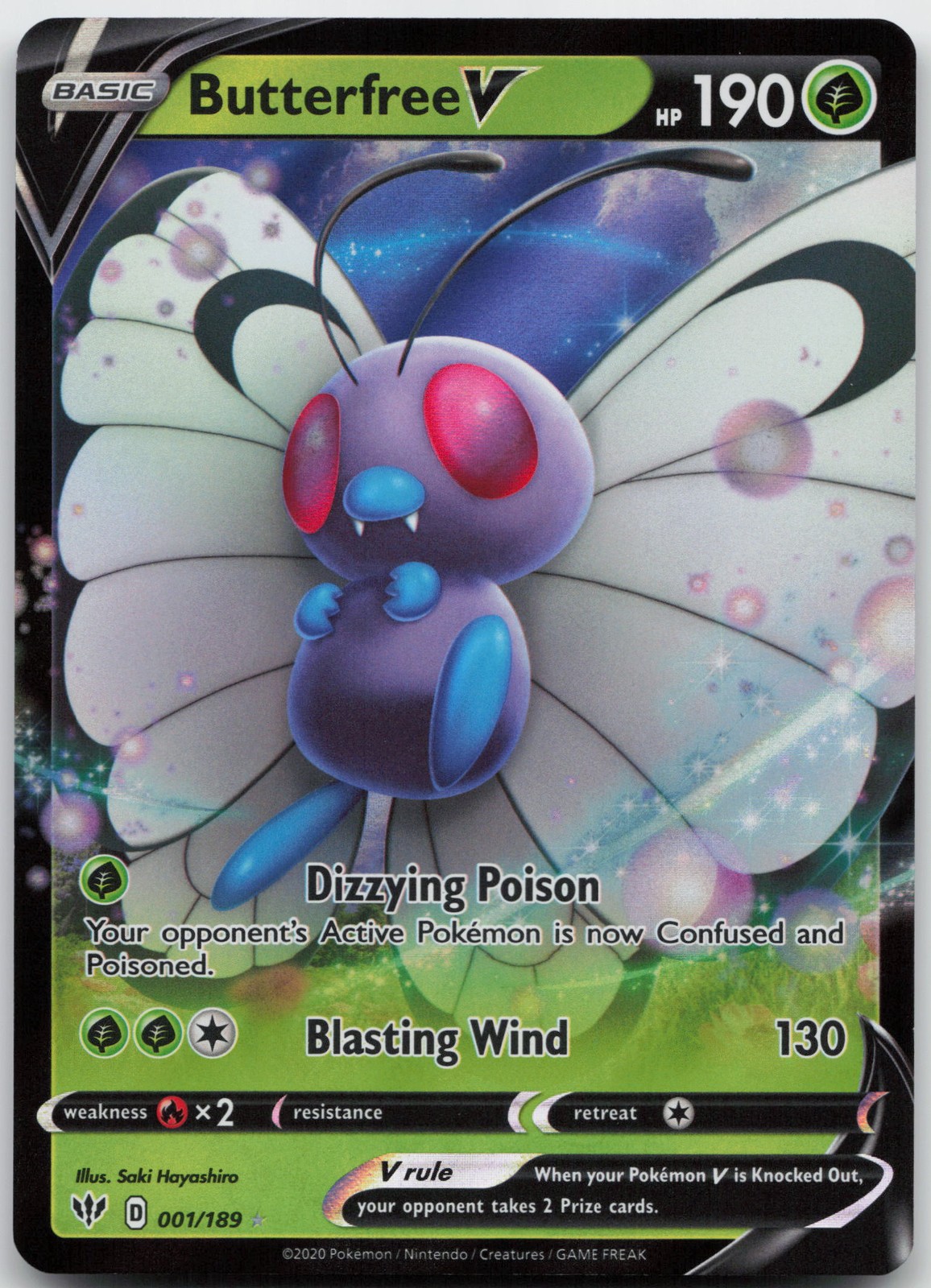 Butterfree V Ultra Rare SWSH03: Darkness Ablaze 001/189 NM