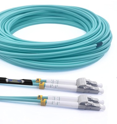 Elfcam  Fibre Optic Cable Steel Shielded LC/UPC to LC/UPC OM3 Multimode Duplex F