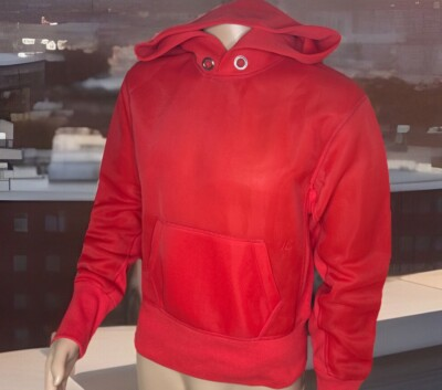 #ad Helmut Lang Hoodie Unisex Pullover Mesh Fleece Red Designer Men Sz S Women Sz M $79.99