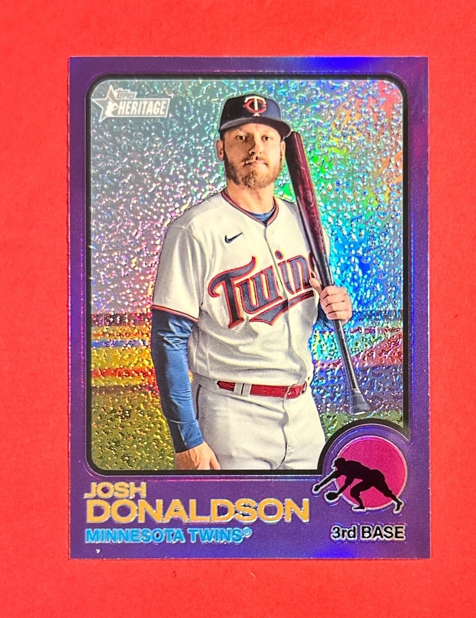 Josh Donaldson ~ 2022 Topps Heritage ~ Purple Chrome Refractor #110