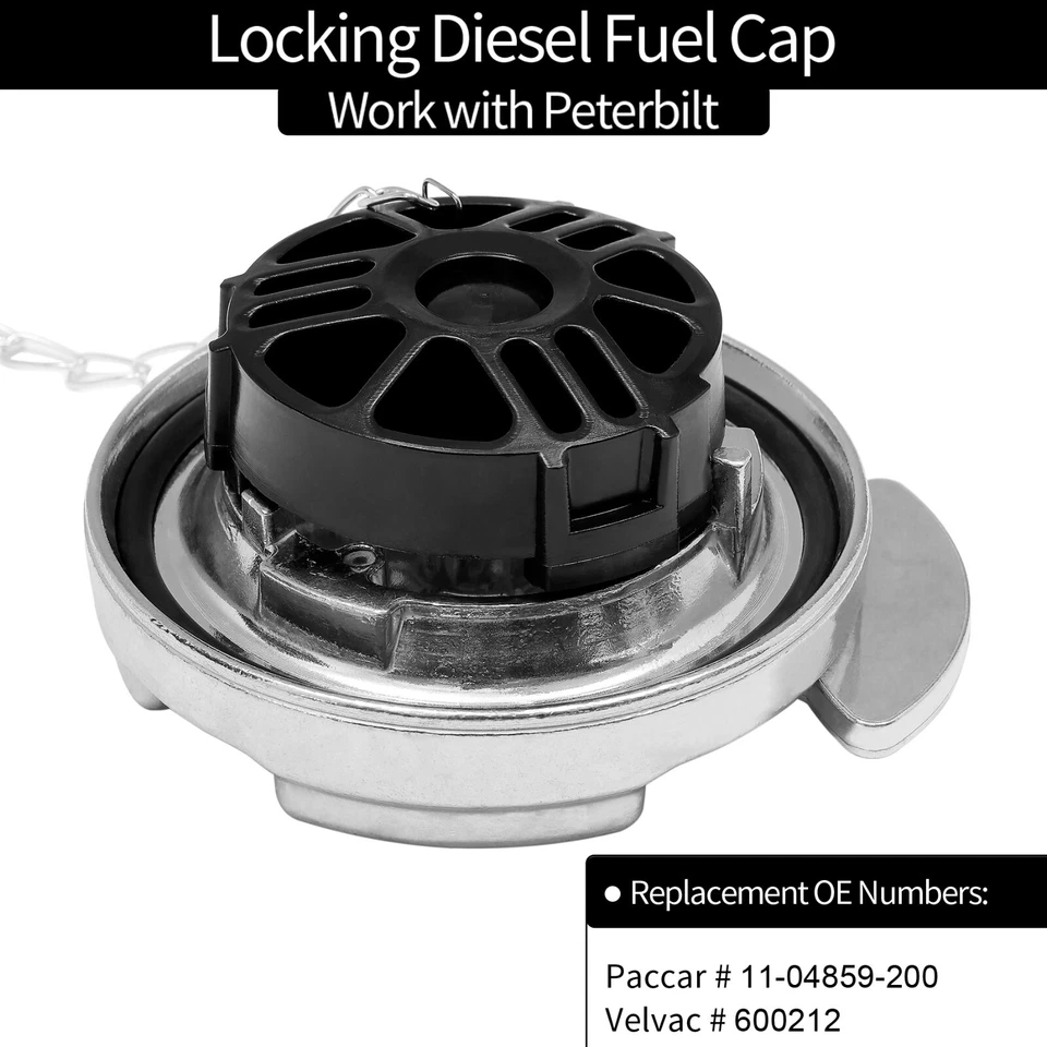 4" Locking Diesel Fuel Cap For 1972-2017 Peterbilt 330-587 Trucks 11-04859-200 Foto 3 de 4