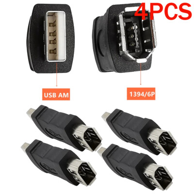 4 x Firewire IEEE 1394 6 Pin Female F to USB M Male Adaptor Converter NEW
