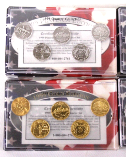 1999-2001 State Quarter Collection P & D Gold and Platinum Plated 25c Set of 6 - Picture 3 of 11