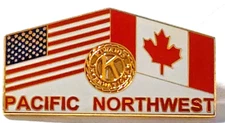 Kiwanis International U.S.A. & Canada Flags Pacific Northwest Lapel Pin