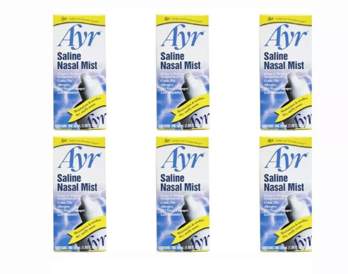 6 Pack Saline Nasal Mist Ayr NASAL SPRAY Exp. Date 10/2025 1.69 fl.oz Each