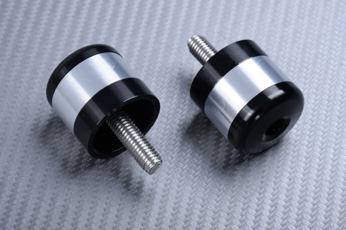 Embout guidon 31mm argent Kawasaki ER5 pour stopper les vibrations aux mains