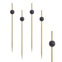 "250 Schaschlik-SpießE \"Black Pearl\" Holz Fingerfood ZubehöR Grillen Party 12,5Cm"