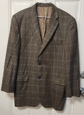 Burberry Sport Coat Jacket Herringbone Silk Wool Blend Men's 42R