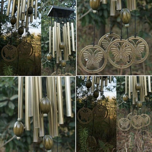 Large Stainless Butterfly Yard Wind Chimes 12 Tube Outdoor Living Bell - Picture 19 of 24