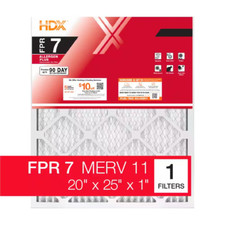 20 In. X 25 In. X 1 In. Allergen plus Pleated Furnace Air Filter FPR 7, MERV 11