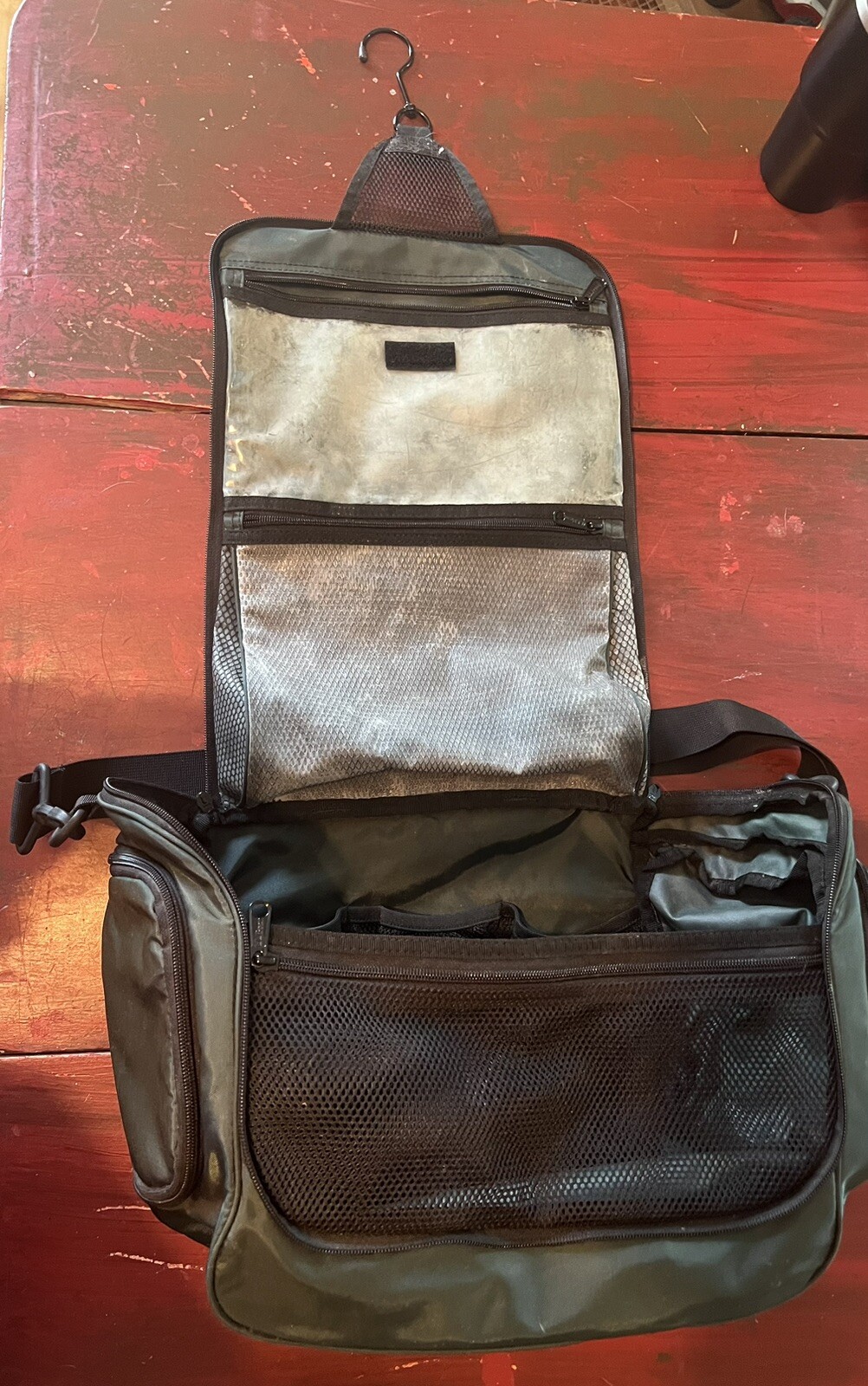 LL Bean Organizer Toiletry Bag Hanging Travel Bag Makeup Bag XL Green