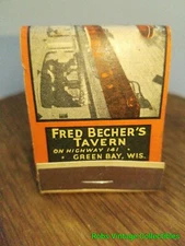 Matchbook Fred Becher's Tavern Green Bay Wisconsin Vintage Bar Advertising 