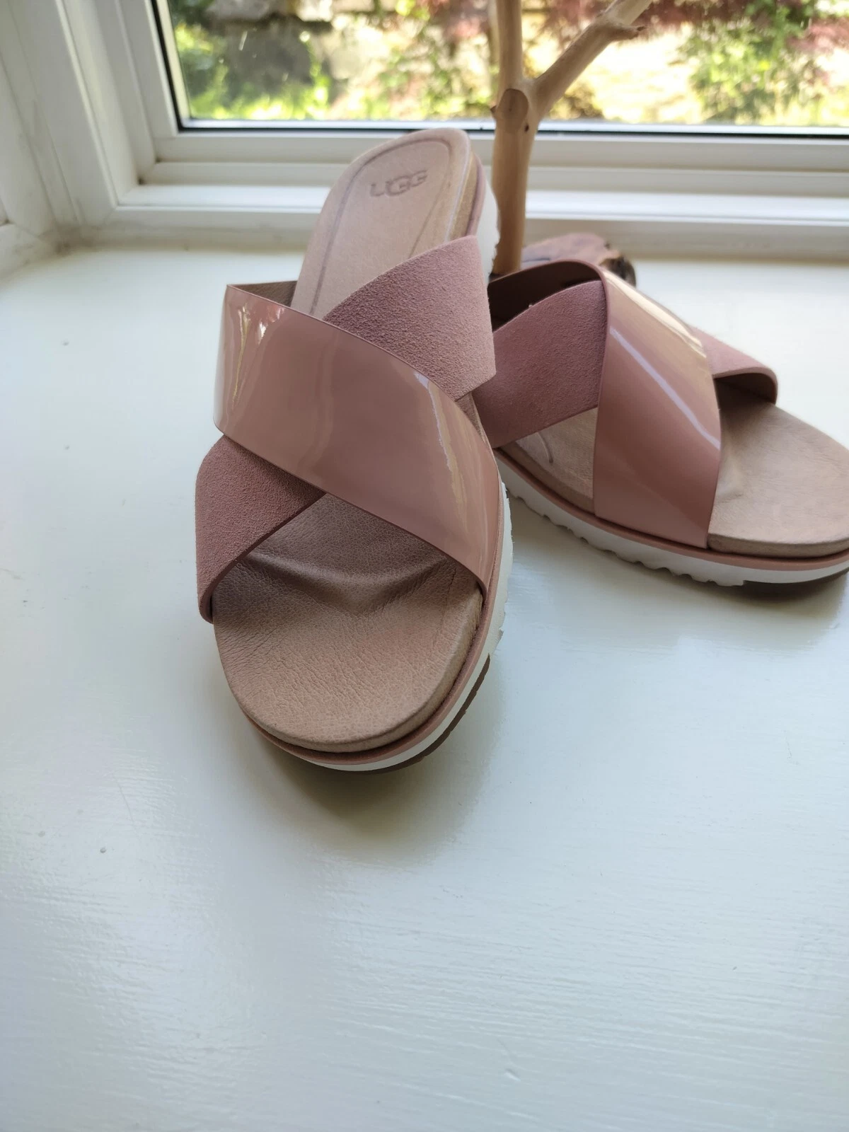 Sandali piatti UGG donna Kari Slide nuovi con etichette taglia 8 5 LA colore rosa tramonto